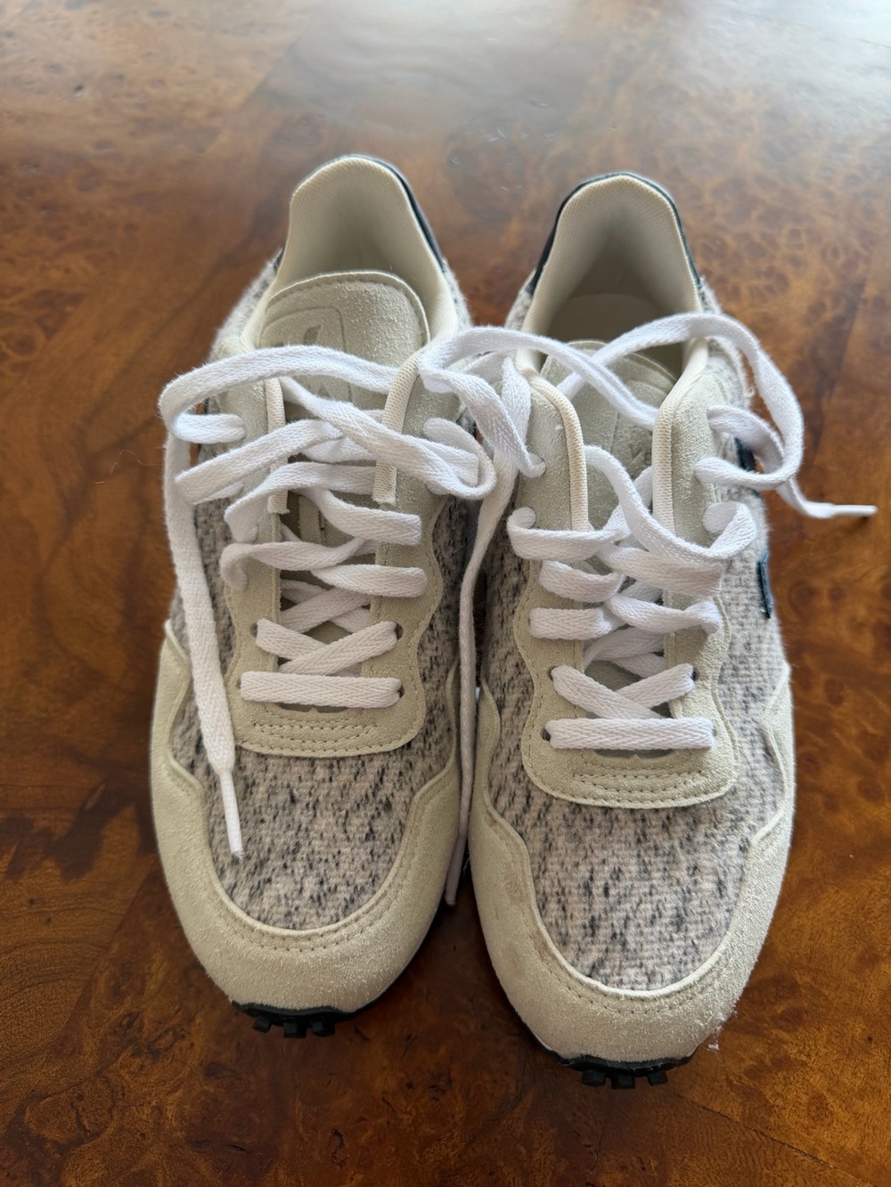 Veja Women’s Knit Sneakers in Gray and Green